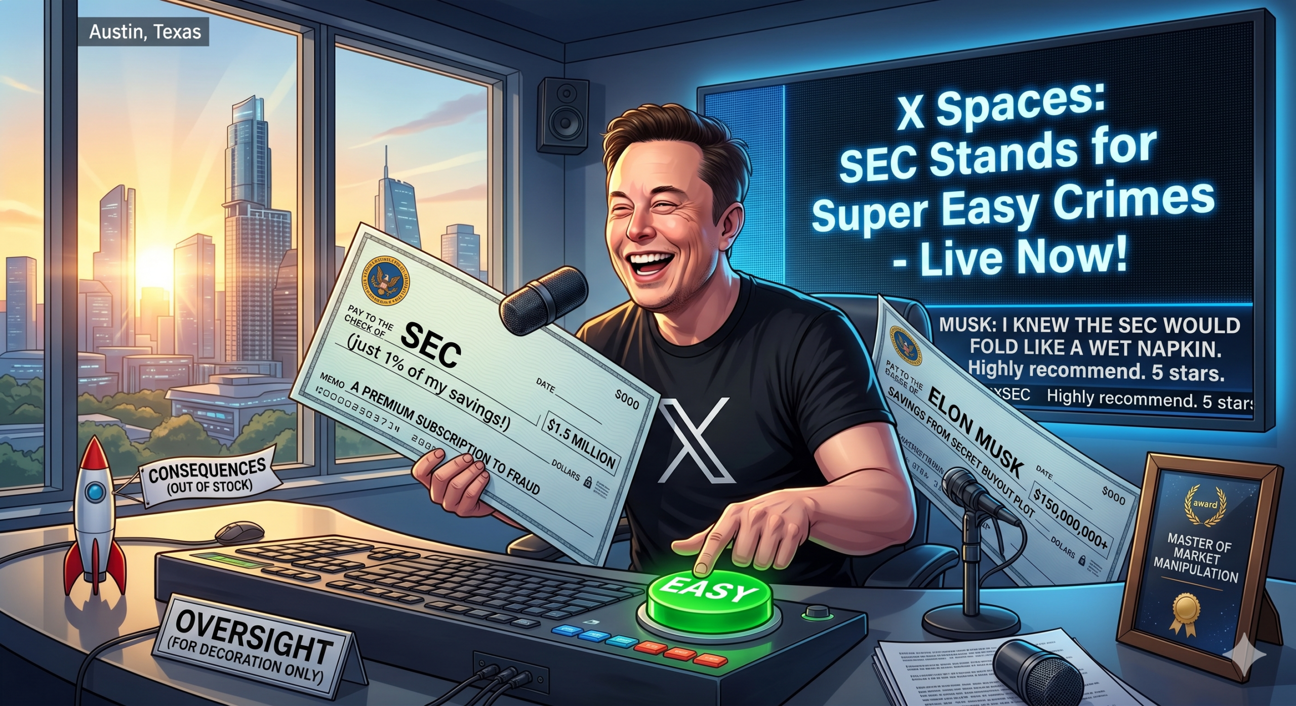 “A Premium Subscription to Fraud”: Musk Laughs Off $1.5M SEC Settlement Over Twitter Buyout